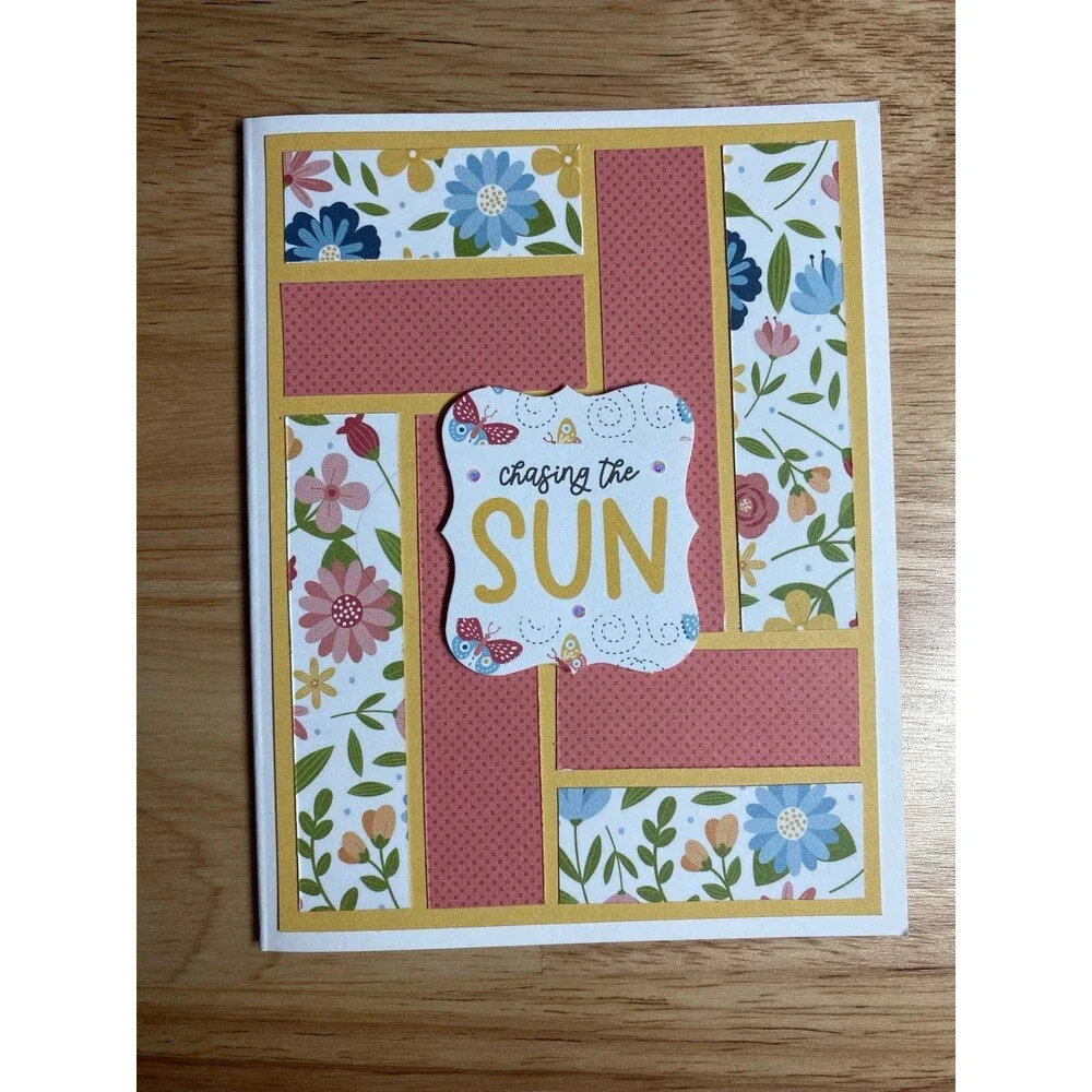 Handmade Summer Blank Greeting Card A2 & Envelope